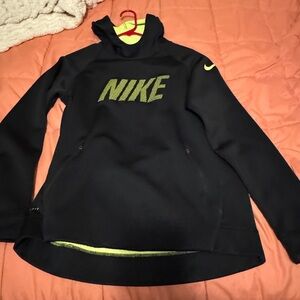 Nike Black Sweatshirt with Neon Yellow Details